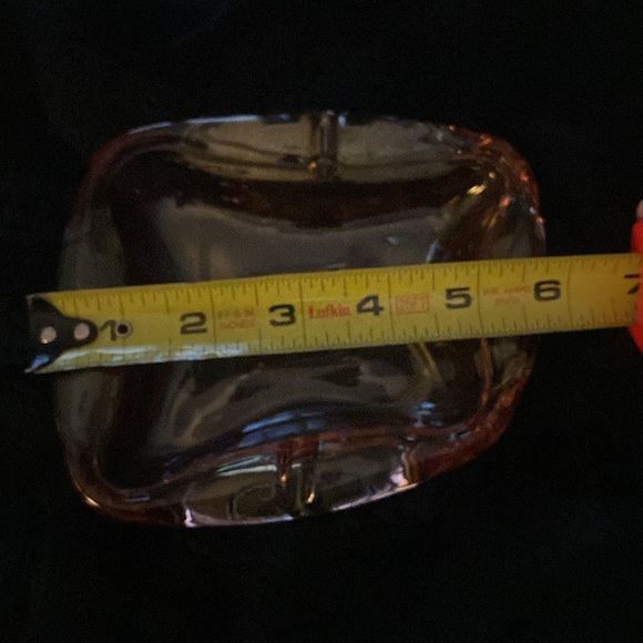 Pink heavy glass vintage ashtray mid century modern - Picture 5 of 8